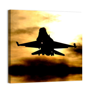 F-16 Landing At Sunset Wall Art