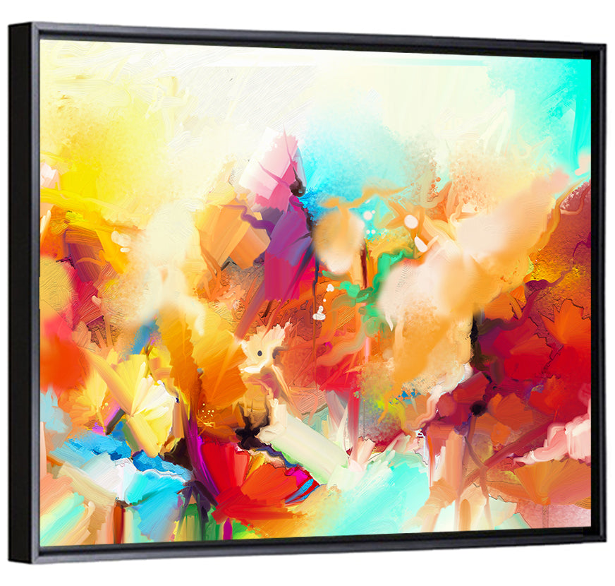 Vibrant Semi Abstract Flowers Wall Art