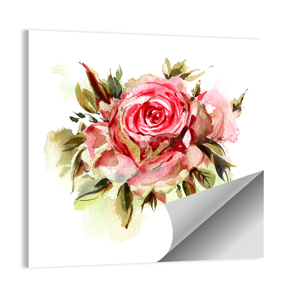 Single Bloom Rose Watercolor Wall Art