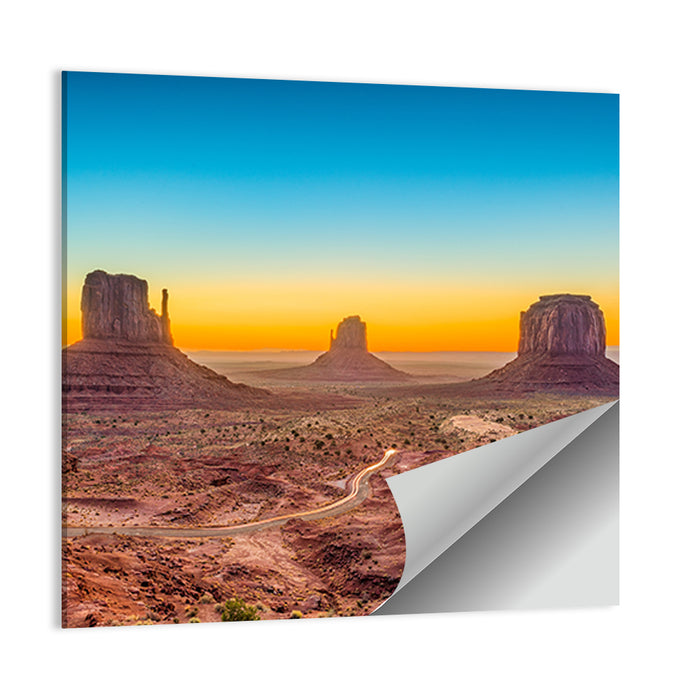 Monument Valley Sunrise with Winding Road Wall Art as a poster print
