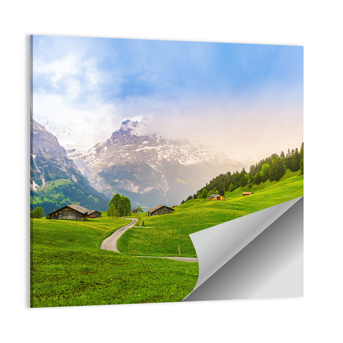 Grindelwald Alpine Village Road Wall Art as a poster print