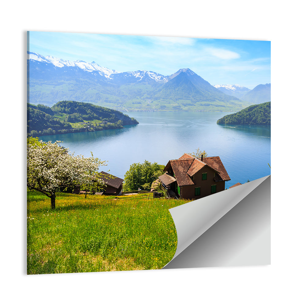 Lake Luzern Meadow View Wall Art