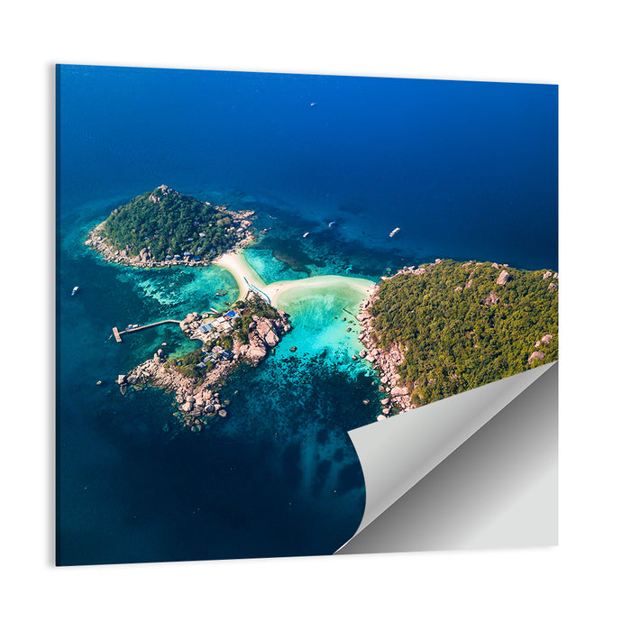 Koh Nang Yuan Aerial View Wall Art as a poster print