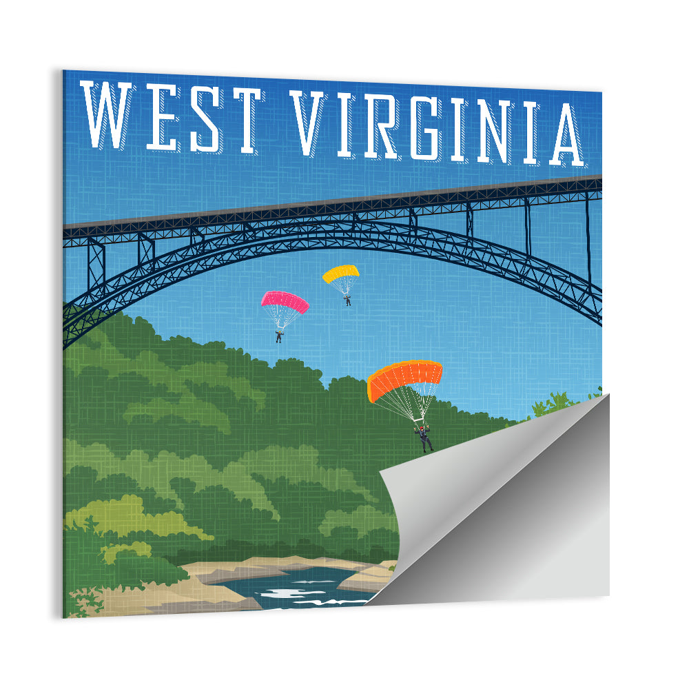 New River Gorge Skydiving Wall Art