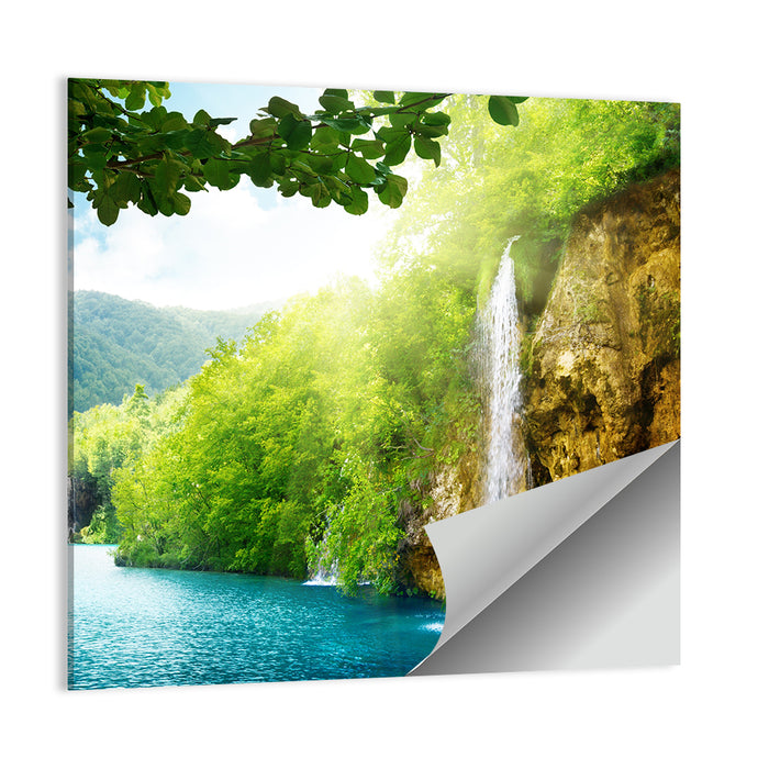 Plitvice Lakes Forest Waterfall Wall Art as a poster print