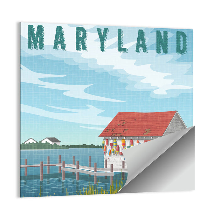 Maryland Harbor Scene Wall Art as a poster print