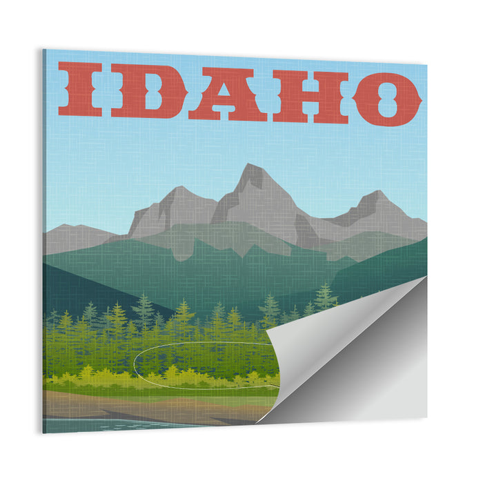 Vintage Idaho Travel Design Wall Art as a poster print