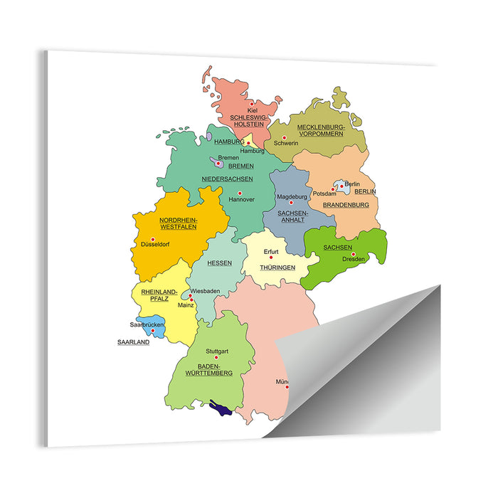 Germany Map Infographic Wall Art as a poster print