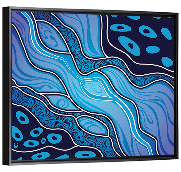 River Flow Vector Painting Wall Art as a framed canvas
