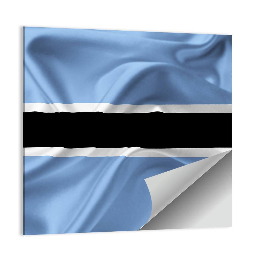 Waving Flag Of Botswana Wall Art