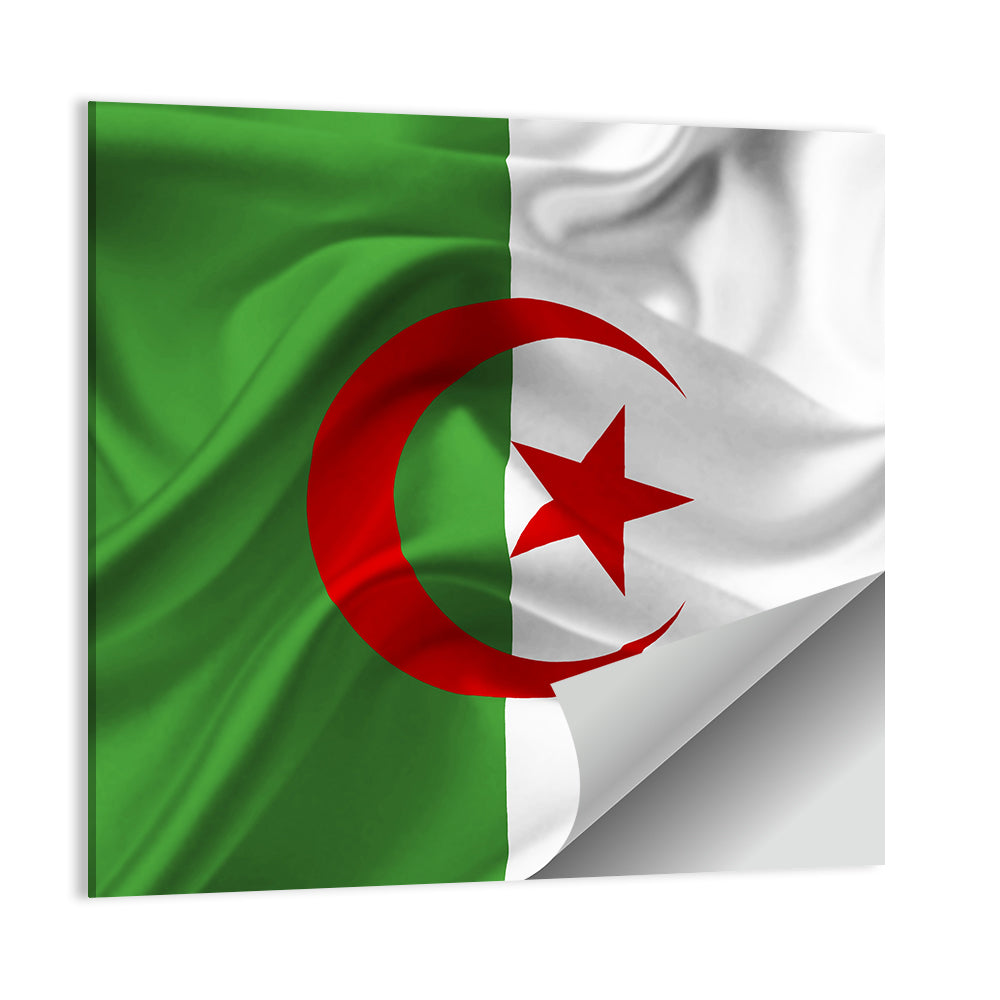 Waving Flag Of Algeria Wall Art