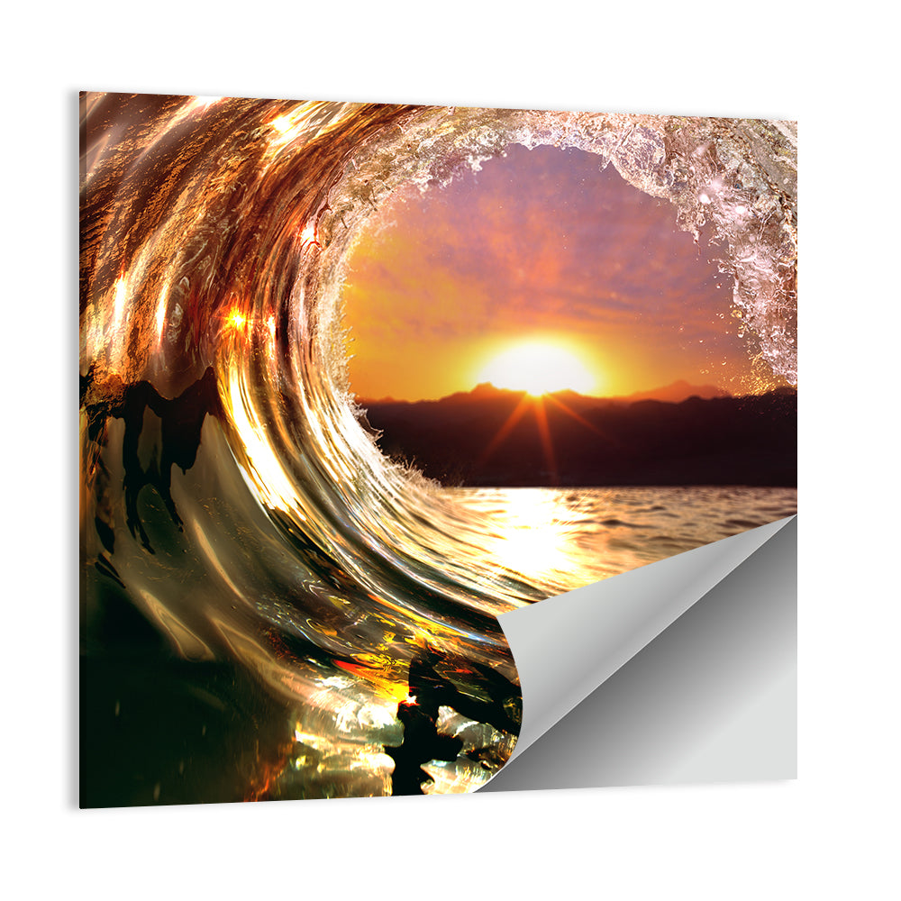 Ocean Wave Sunset Wall Art