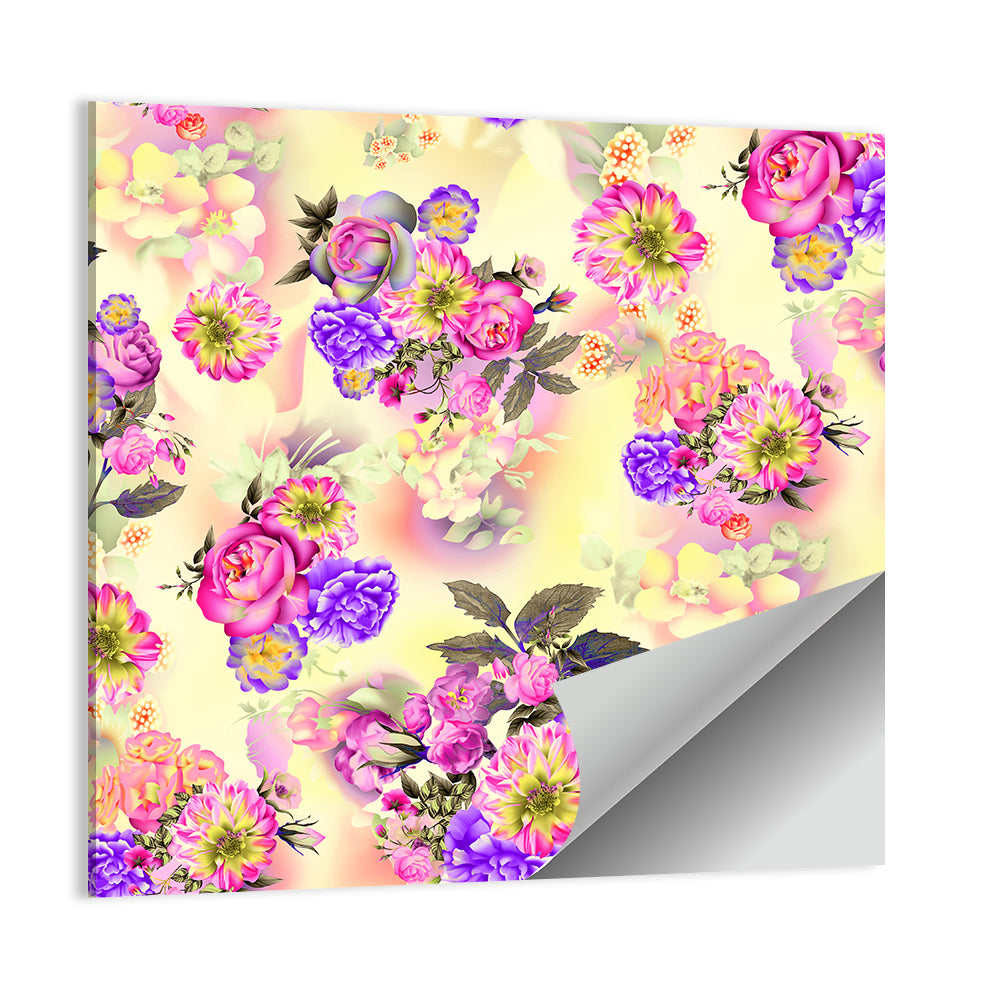 Summer Roses and Iris Pattern Wall Art
