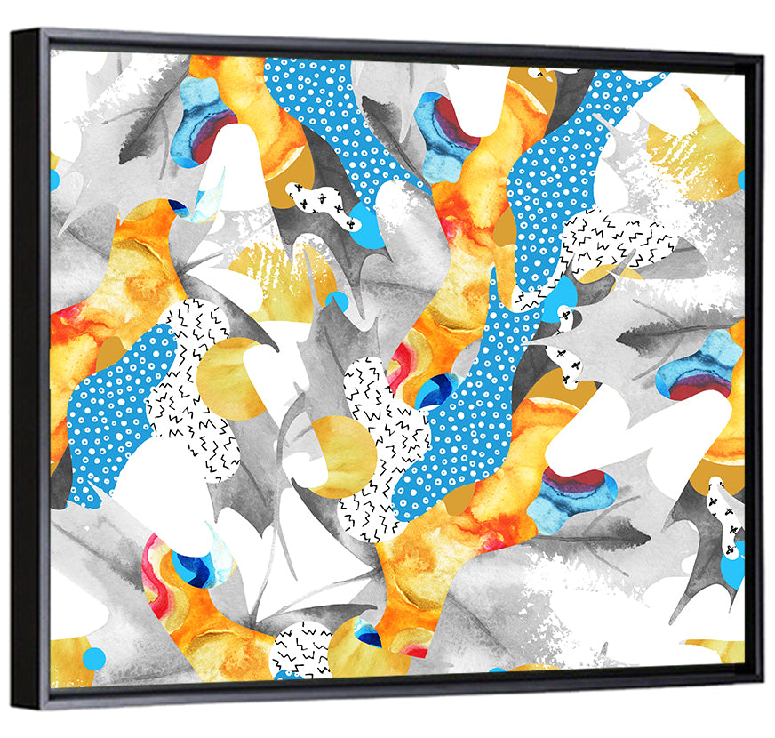 Fluid Leaf Shapes Pattern Wall Art