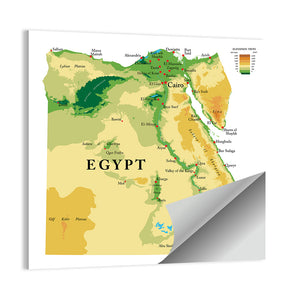 Egypt Physical Map Wall Art