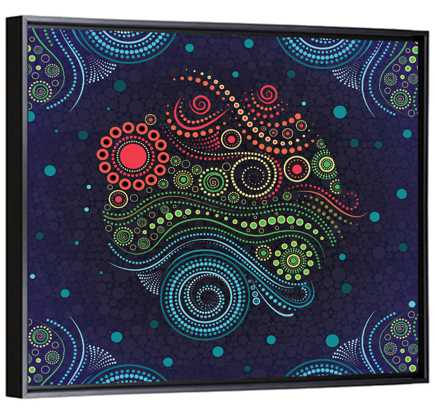 Concentric Floral Dot Illustration Wall Art