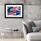American and Australian Flag Composite Wall Art