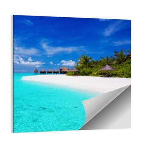 Tropical Island With Palm Trees Wall Art