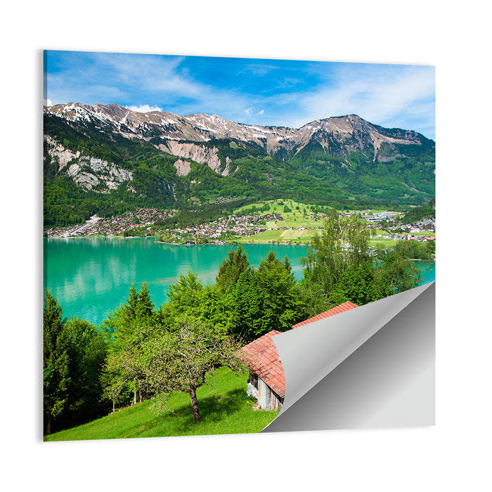 Lake Brienz with Alpine Cabins Wall Art as a poster print