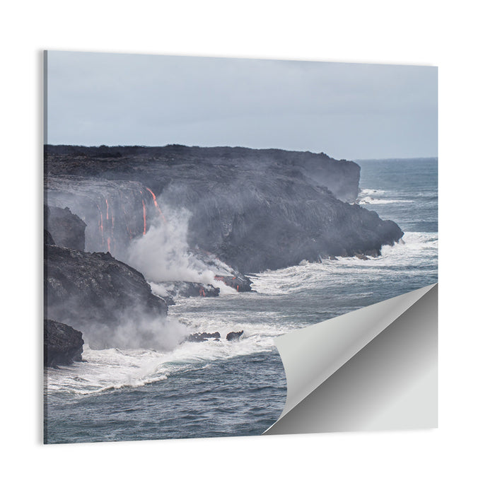 Glowing Lava on Big Island Coast Wall Art as a poster print
