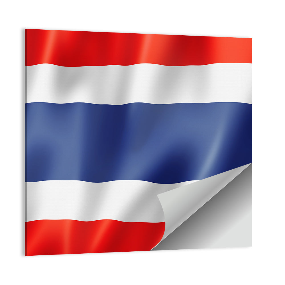Thai Flag with Waving Stripes Wall Art