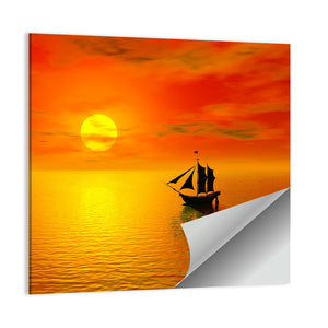 Old Boats Silhouette Wall Art