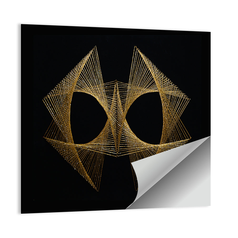 Antique Gold String Geometry Wall Art