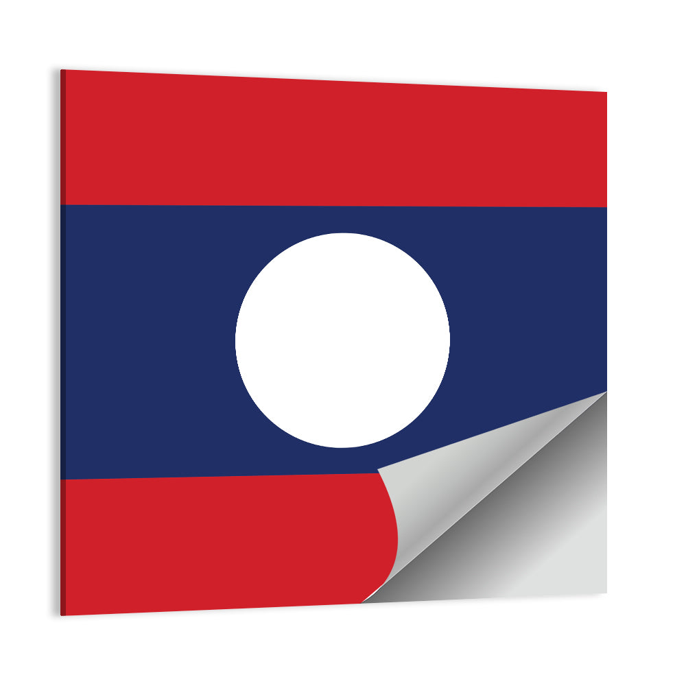 Laos Flag Minimalist Graphic Wall Art
