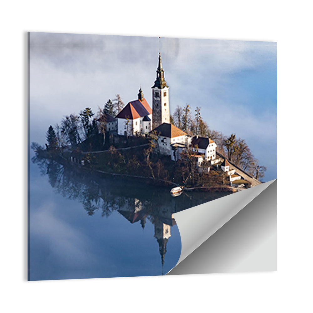 Bled Island Morning Fog Wall Art