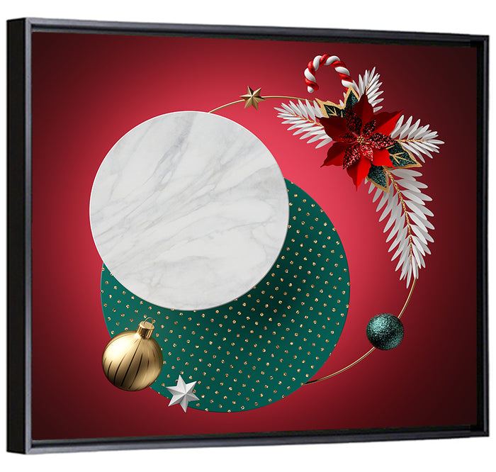 3d Christmas Abstract Wall Art as a framed canvas