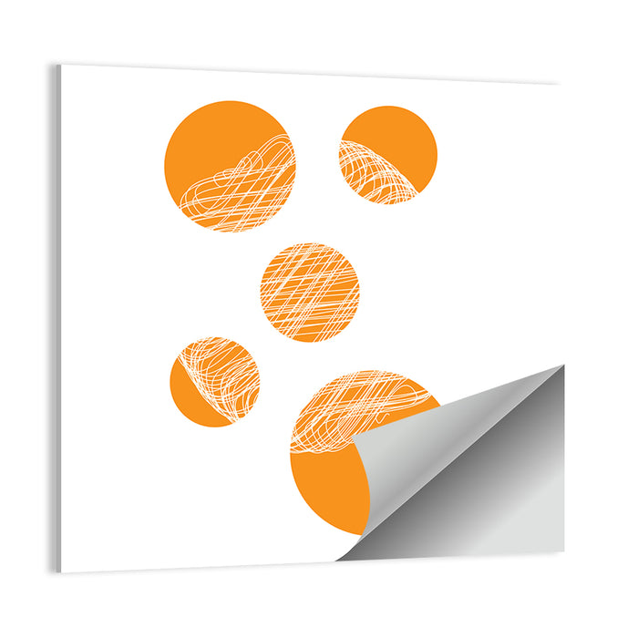 Asymmetrical Orange Circles Wall Art as a poster print