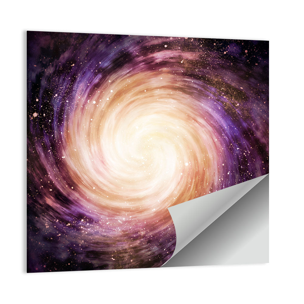 Spiral Galaxy with Golden Core Wall Art