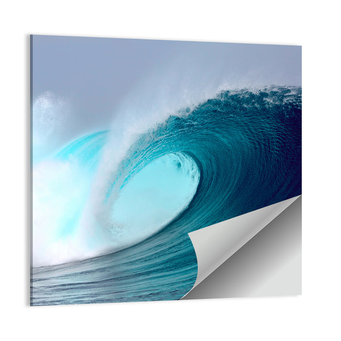 Tropical Blue Barrel Wave Wall Art as a poster print
