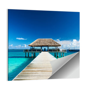 Beach With Jetty At Maldives Wall Art