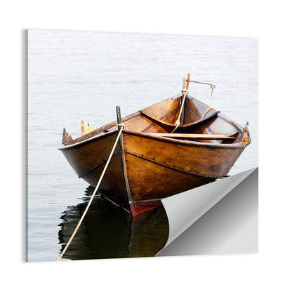 Wooden Row Boat On Water Wall Art