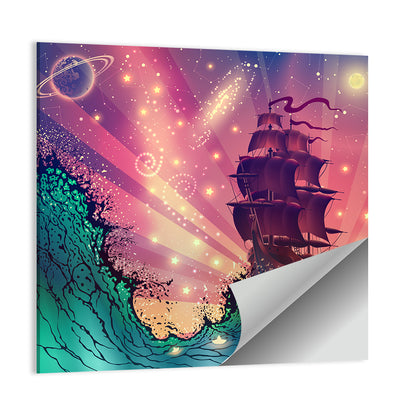 Ship On Sea Waves Wall Art