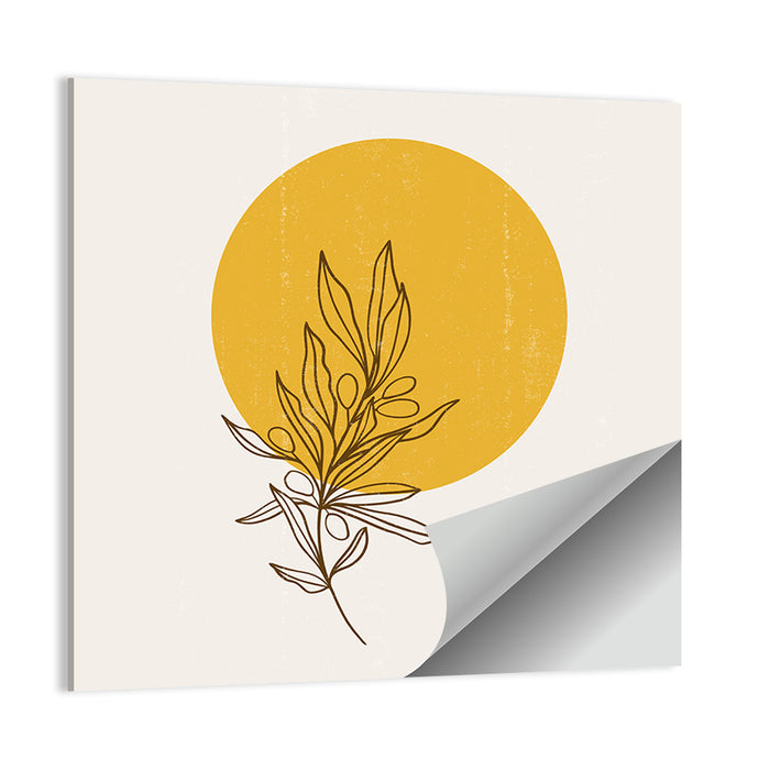 Olive Branch Sun Line Wall Art as a poster print