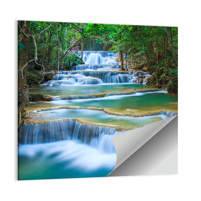 Kanchanaburi Multi-tiered Waterfall Wall Art as a poster print