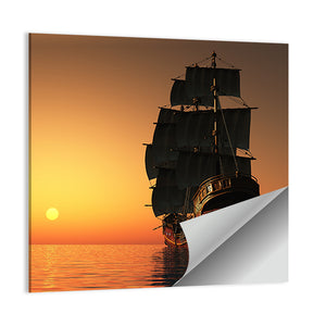 Sailing Ship In Evening Wall Art