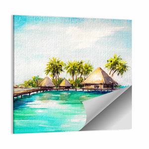 Over Water Bungalows Wall Art