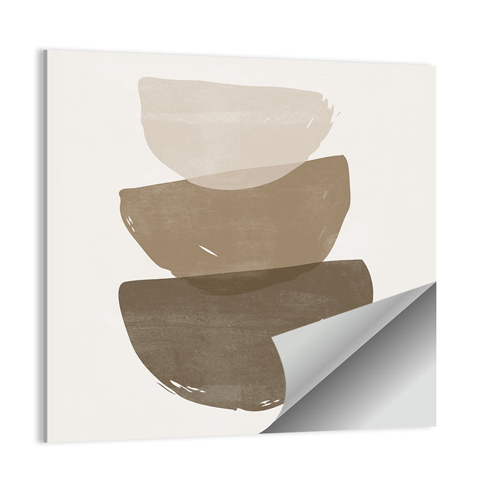 Sun and Moon Stacked Shapes Wall Art as a poster print