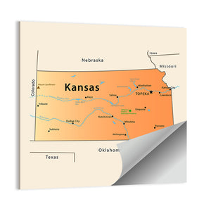 Map Of Kansas Wall Art
