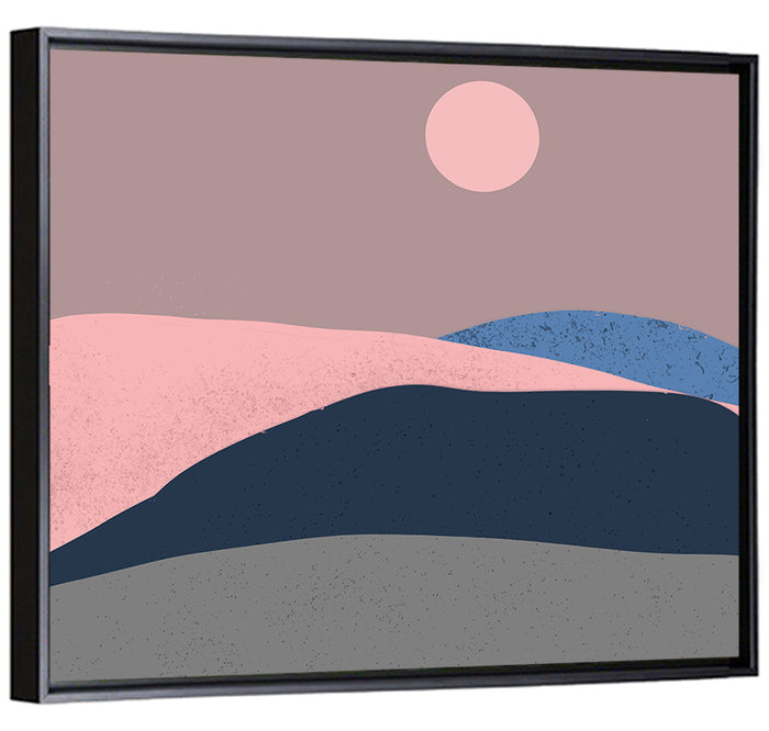 Minimal Mountain Dawn Wall Art as a framed canvas