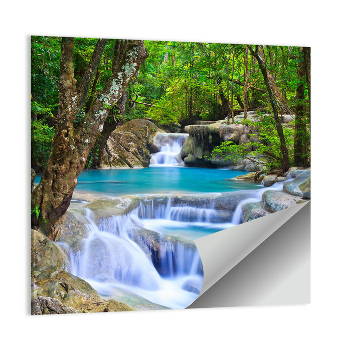 Erawan Waterfall Turquoise Pools Wall Art as a poster print