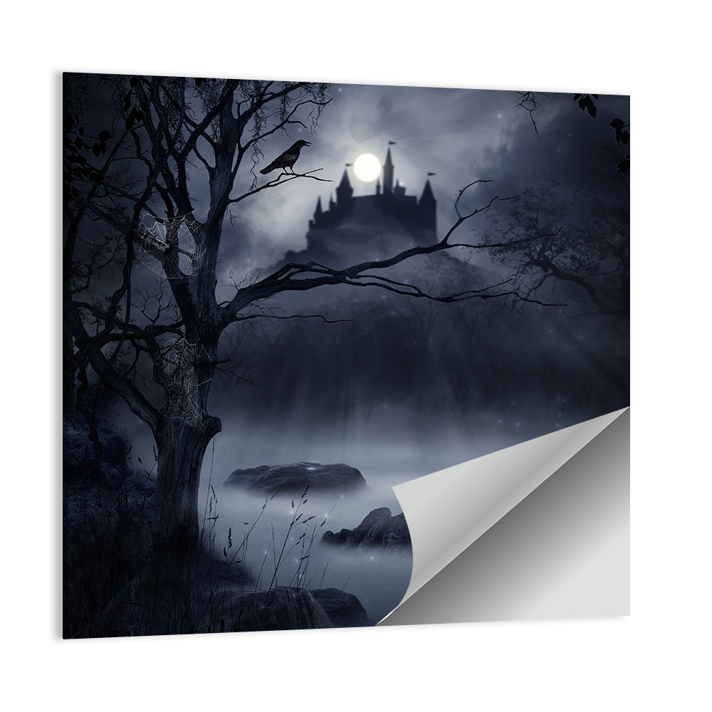 Moonlit Castle Over a Swamp Wall Art