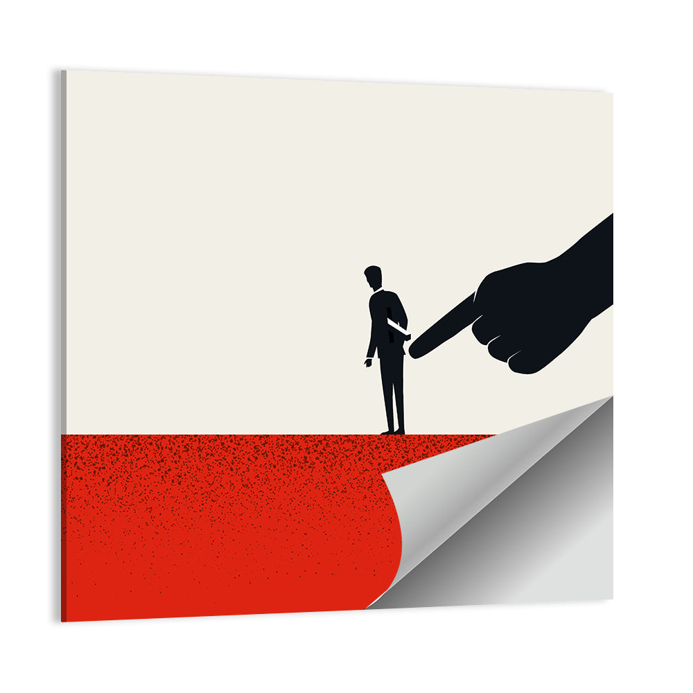 Giant Hand Pointing at Man Wall Art