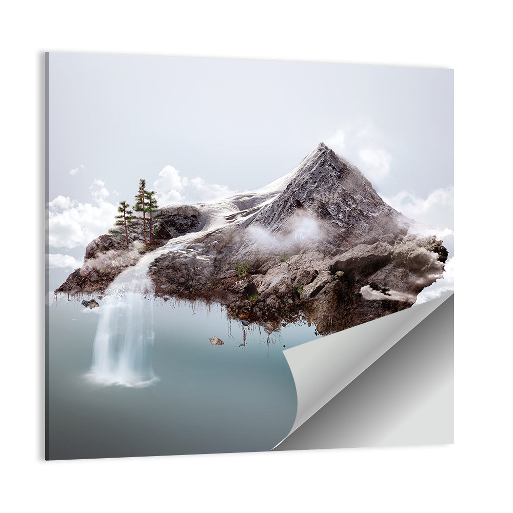Artistic Mountain Island Wall Art