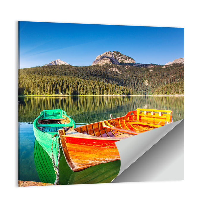 Boats at Black Lake Montenegro Wall Art as a poster print