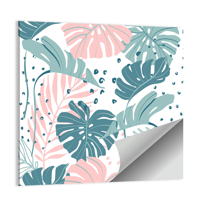 Minimal Tropical Leaf Pattern Wall Art as a poster print