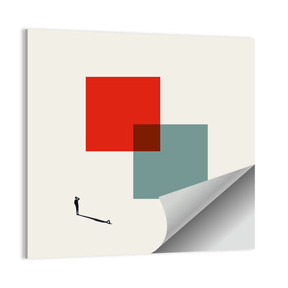 Silhouette with Overlapping Squares Wall Art